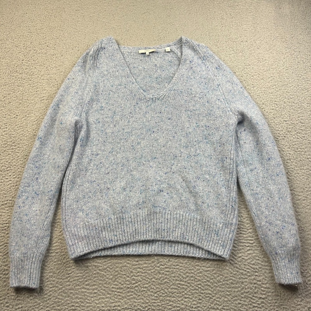 Vince Sweater Womens Blue Nep Speckled Knit Pullover Alpaca Wool Blend Size M